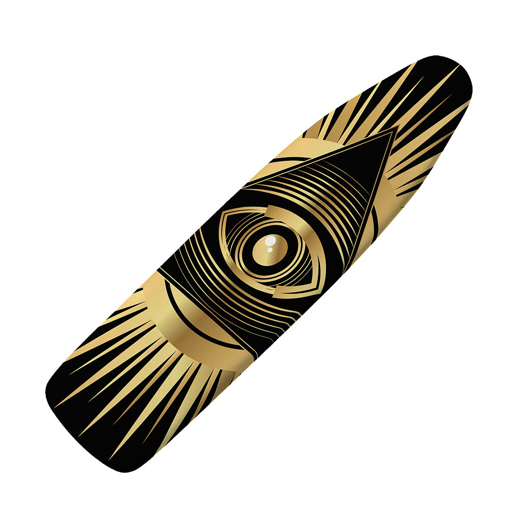 Black And Gold Eye of Providence Print Ironing Board Cover