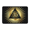 Black And Gold Eye of Providence Print Kitchen Mat