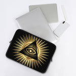 Black And Gold Eye of Providence Print Laptop Sleeve