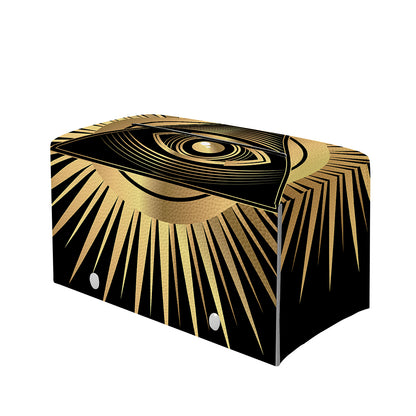 Black And Gold Eye of Providence Print Leather Tissue Box Cover