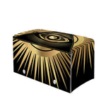Black And Gold Eye of Providence Print Leather Tissue Box Cover