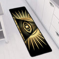 Black And Gold Eye of Providence Print Long Kitchen Mat