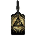 Black And Gold Eye of Providence Print Luggage Tag