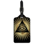 Black And Gold Eye of Providence Print Luggage Tag