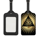Black And Gold Eye of Providence Print Luggage Tag