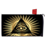 Black And Gold Eye of Providence Print Mailbox Cover