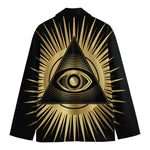 Black And Gold Eye of Providence Print Men's Blazer