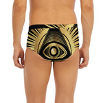 Black And Gold Eye of Providence Print Men's Briefs