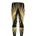 Black And Gold Eye of Providence Print Men's Leggings