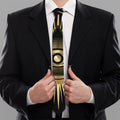 Black And Gold Eye of Providence Print Necktie
