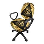 Black And Gold Eye of Providence Print Office Chair Cover