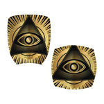 Black And Gold Eye of Providence Print Office Chair Cover