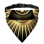 Black And Gold Eye of Providence Print Over The Collar Dog Bandana