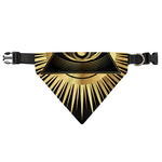 Black And Gold Eye of Providence Print Over The Collar Dog Bandana