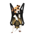 Black And Gold Eye of Providence Print Pet Carrier Backpack