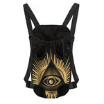 Black And Gold Eye of Providence Print Pet Carrier Backpack