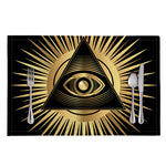Black And Gold Eye of Providence Print Placemat