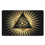 Black And Gold Eye of Providence Print Polyester Doormat