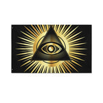 Black And Gold Eye of Providence Print Polyester Flag
