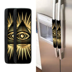 Black And Gold Eye of Providence Print Refrigerator Handle Covers