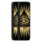 Black And Gold Eye of Providence Print Refrigerator Handle Covers