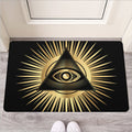 Black And Gold Eye of Providence Print Rubber Doormat