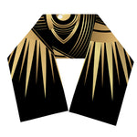Black And Gold Eye of Providence Print Scarf