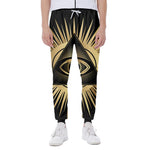 Black And Gold Eye of Providence Print Scuba Joggers