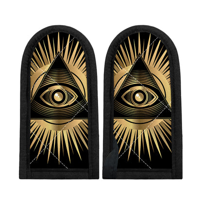 Black And Gold Eye of Providence Print Skillet Handle Cover