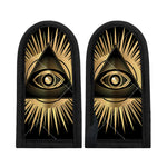 Black And Gold Eye of Providence Print Skillet Handle Cover