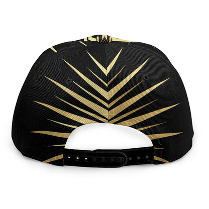 Black And Gold Eye of Providence Print Snapback Cap