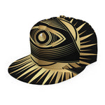 Black And Gold Eye of Providence Print Snapback Cap