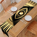 Black And Gold Eye of Providence Print Table Runner