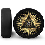 Black And Gold Eye of Providence Print Tire Cover With Camera Hole