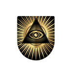 Black And Gold Eye of Providence Print Toilet Lid Cover