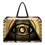 Black And Gold Eye of Providence Print Utility Tote Bag