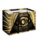 Black And Gold Eye of Providence Print Utility Tote Bag