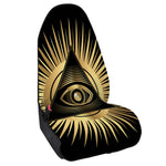 Black And Gold Eye of Providence Print Waterproof Car Seat Cover