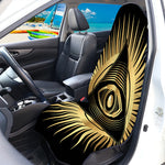 Black And Gold Eye of Providence Print Waterproof Car Seat Cover