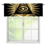 Black And Gold Eye of Providence Print Window Valance