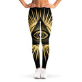 Black And Gold Eye of Providence Print Women's Leggings