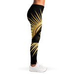 Black And Gold Eye of Providence Print Women's Leggings
