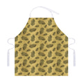 Black And Gold Feather Pattern Print Adjustable Apron