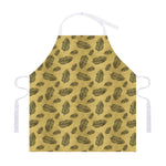 Black And Gold Feather Pattern Print Adjustable Apron