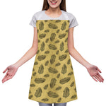 Black And Gold Feather Pattern Print Adjustable Apron
