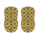 Black And Gold Feather Pattern Print Bar Stool Covers