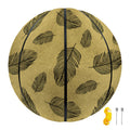 Black And Gold Feather Pattern Print Basketball