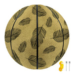 Black And Gold Feather Pattern Print Basketball