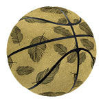 Black And Gold Feather Pattern Print Basketball