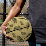 Black And Gold Feather Pattern Print Basketball